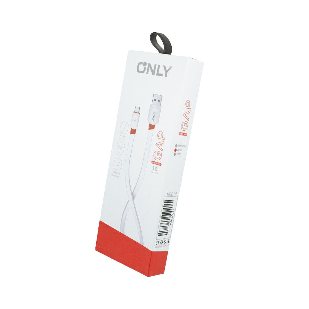 CABLE USB GAP - ONLY - TIPO C - 4 A - ROJO