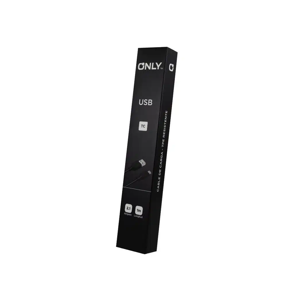 CABLE USB MOD 123 - ONLY - TIPO C - NEGRO