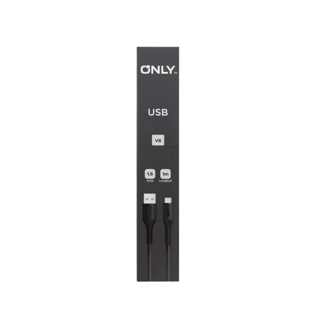 CABLE USB MOD 118 ECO LISO 2 - ONLY - V8 - NEGRO