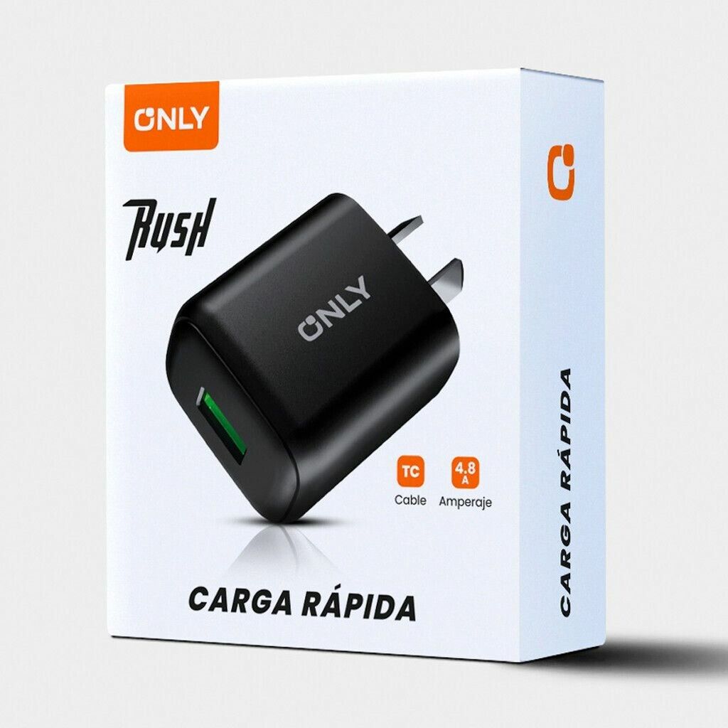 CABEZAL 220V MODO-018 4.8A - RUSH - 1USB - ONLY - NEGRO