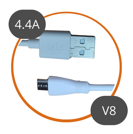 CABLE USB TIPO C - 4.4A - LETS - BLANCO